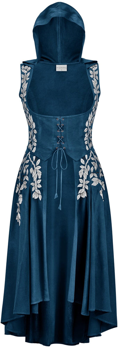 Tauriel Maxi Overdress Limited Edition Majolica Blue Silver Embroidery