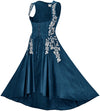 Tauriel Maxi Overdress Limited Edition Majolica Blue Silver Embroidery