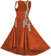 Tauriel Maxi Overdress Limited Edition Pumpkin Spice Silver Embroidery