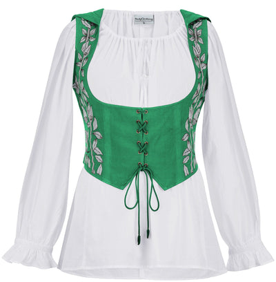 Tauriel Top Limited Edition Emerald Green Silver Embroidery